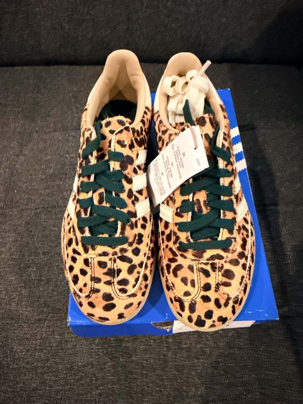 6.5W - Adidas Samba Pony Hair Leopard Print Sneakers - Picture 6 of 8